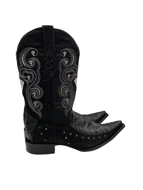 White Diamond Cowboy Boots Sz 10 Black Hollywood Prop Haus tag Craig Wardrobe main image 12